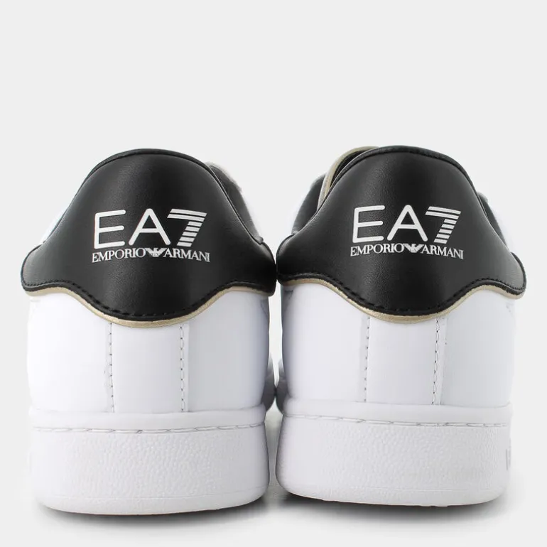 XK346- SNEAKERS WHITE+BLACK+GOLD X8X102.