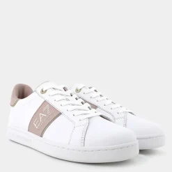 XK346- SNEAKERS WHITE+FAWN+GOLD X8X102